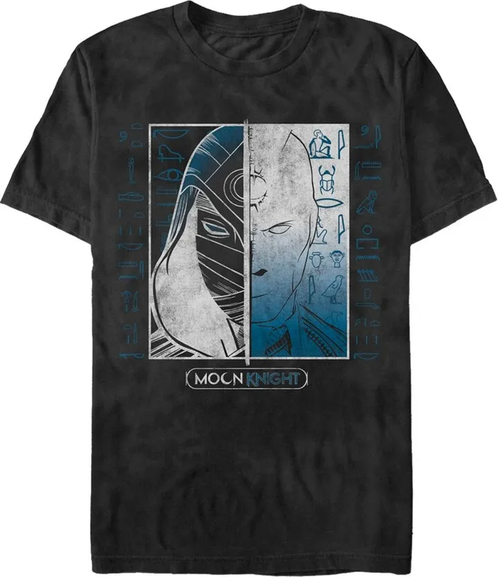 Men's Marvel: Moon Knight Split Face Duo T-Shirt - Black - Medium
