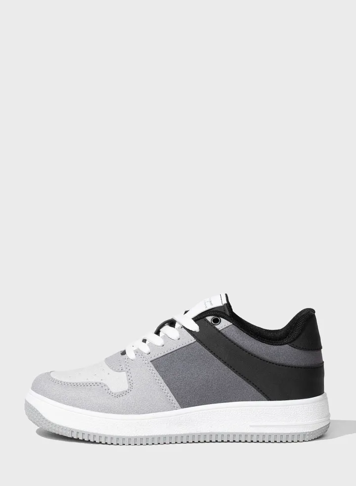 Boy Faux Leather High Sole Sneaker