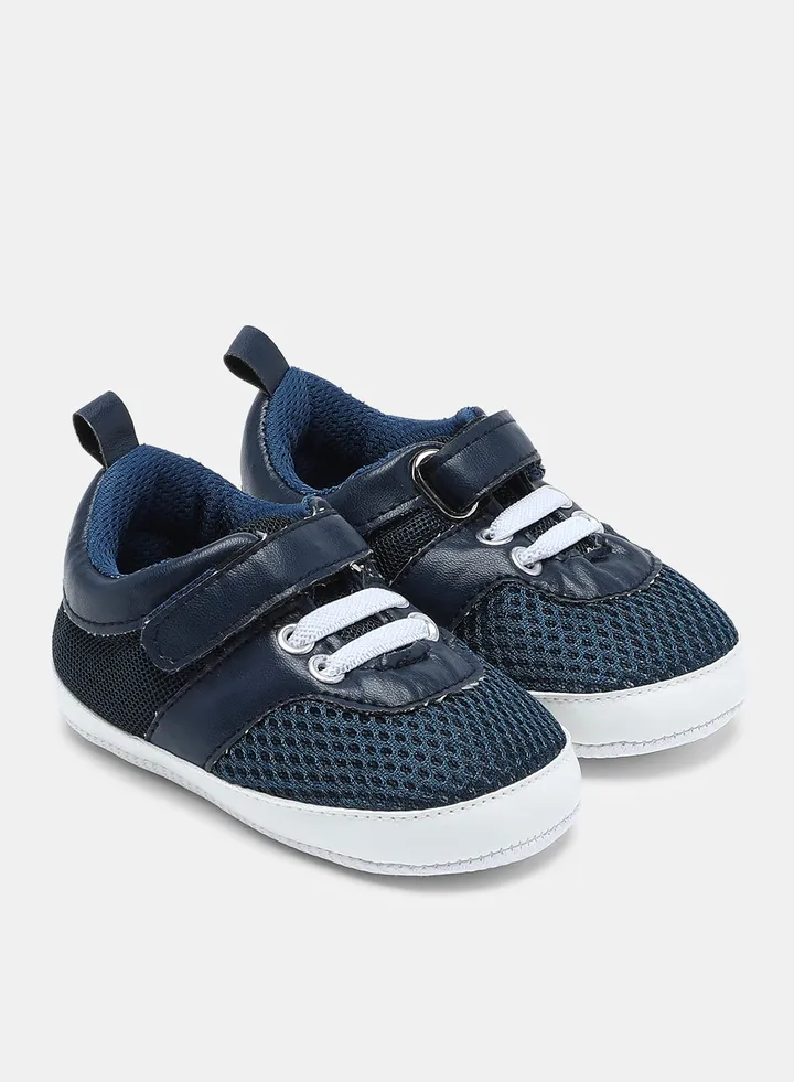 Kids Mesh Detail Low Top Sneakers Navy Blue