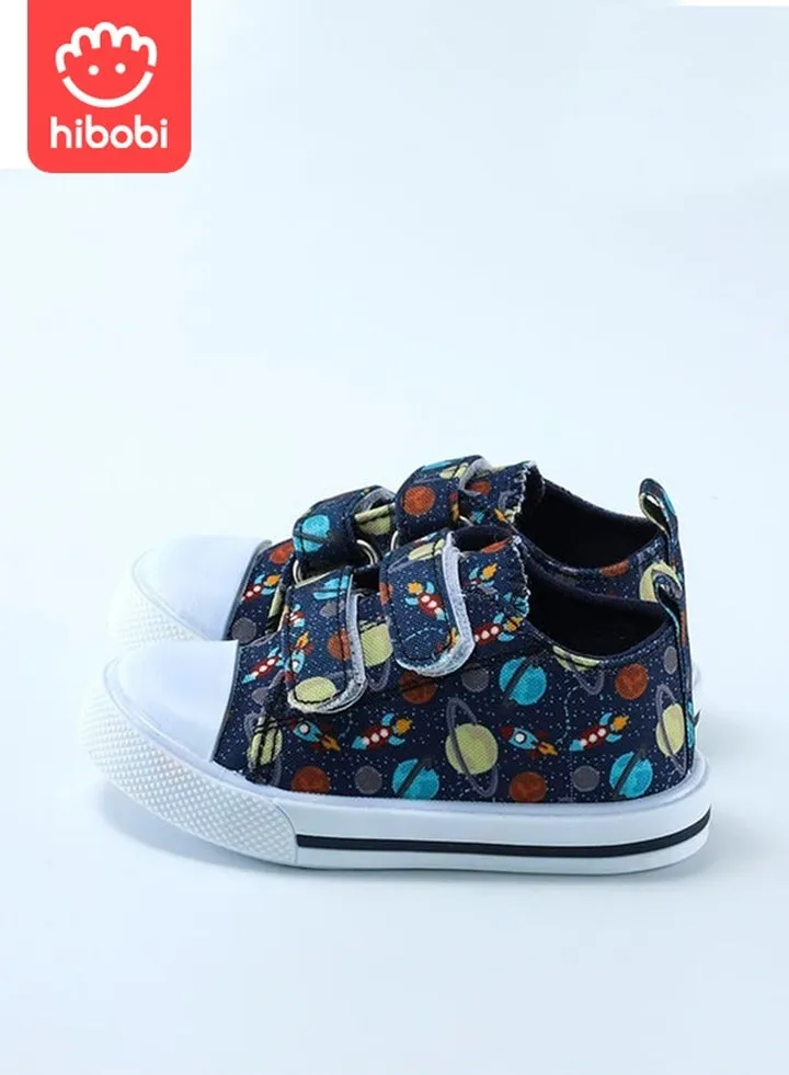 Children's Canvas Shoes Casual Velcro Sneakers for Boys - Blue