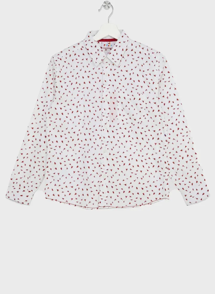 Boys All Over Printed Shirt With Pocket