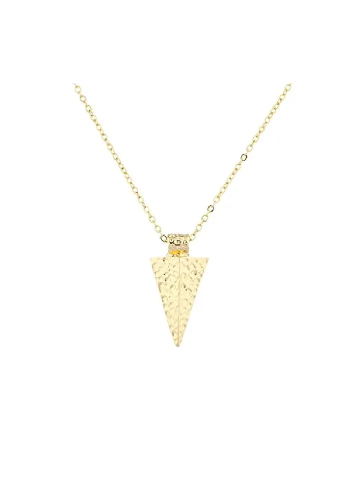 Brass Hammered Arrowhead Pendant Necklace