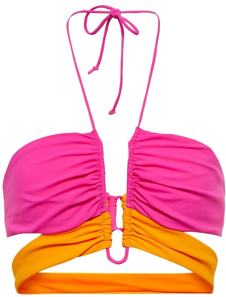 Ruched halterneck bikini top