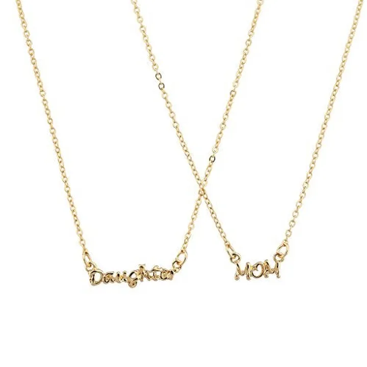 Brass Daughter Mom Pendant Necklace
