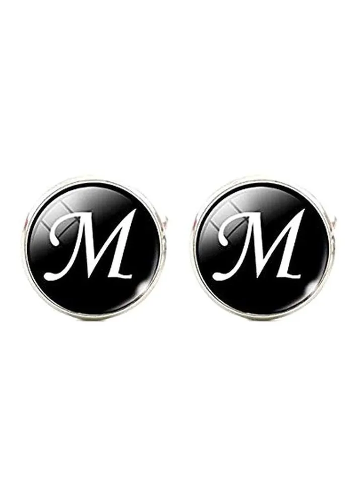 Alloy M Letter Personalized Cufflinks