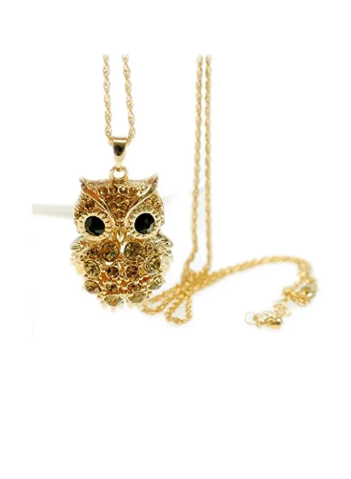 Brass Crystal Pendant Necklace