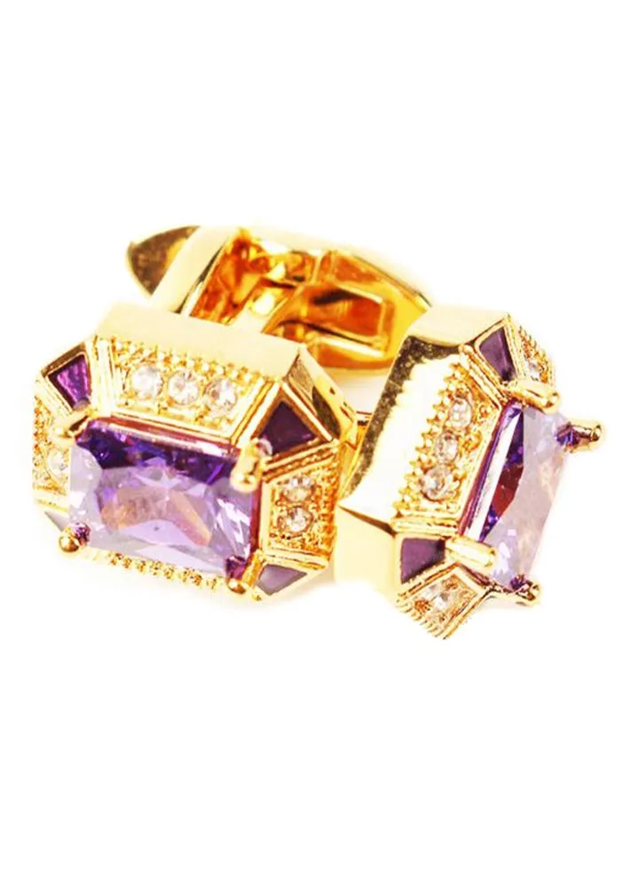 Amethyst Zircon French Suit Cufflinks