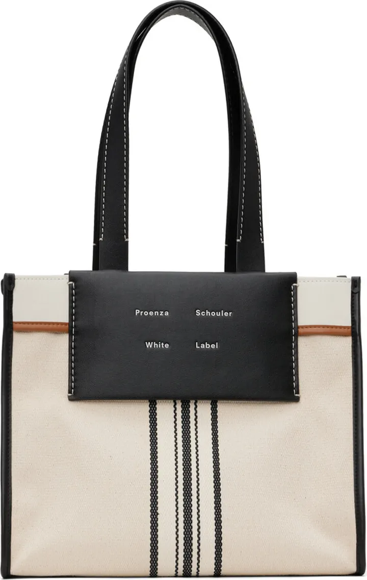 Proenza Schouler Beige & Black Proenza Schouler White Label Large Morris Tote