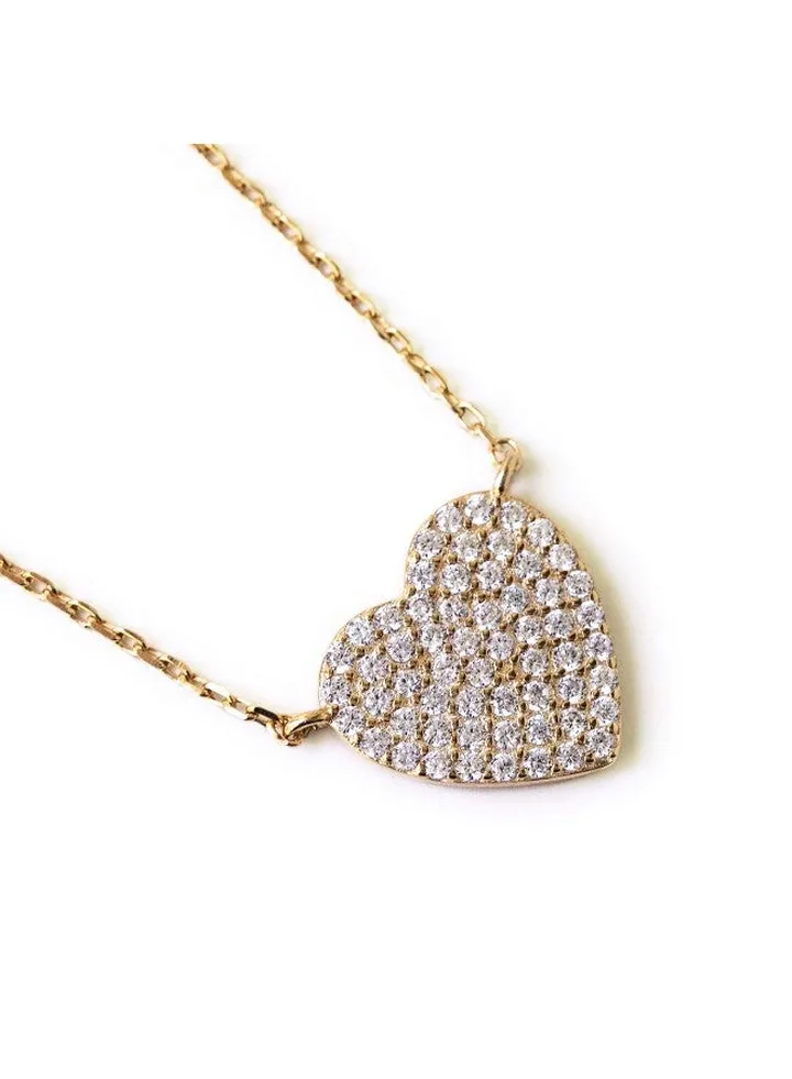 14 Karat Rose Gold Heart Pendant Necklace