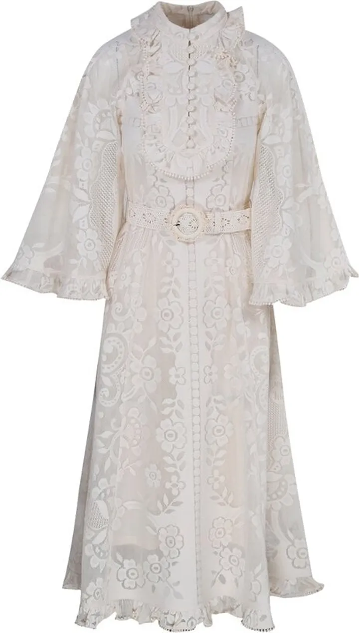 Zimmermann Tiggy Lace Detailed Midi Dress
