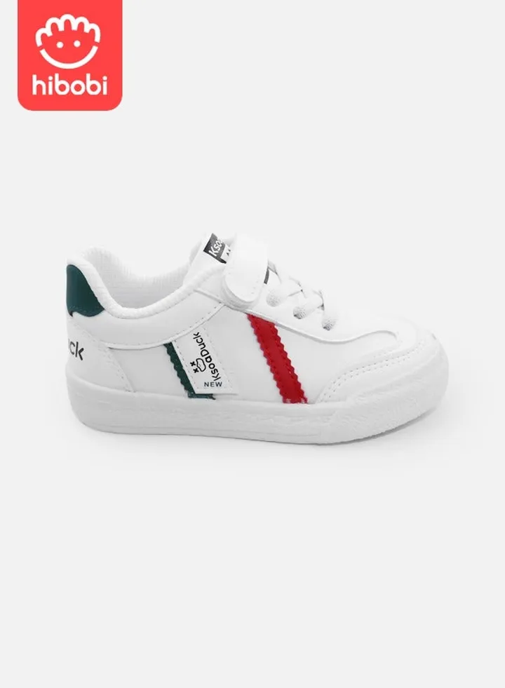 Children's Sports Shoes Velcro Casual Low Top Round Toe Sports Shoes for Boys and Girls - White