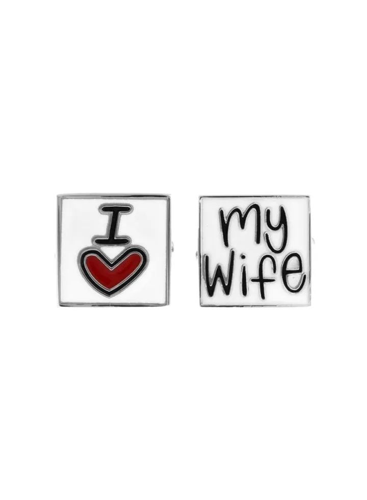 Stainless Steel Love Sentence Quoted Cufflinks