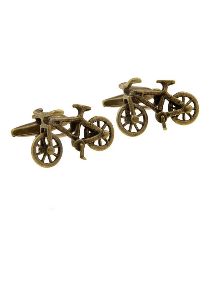 Copper Shirt Cufflinks Bicycle