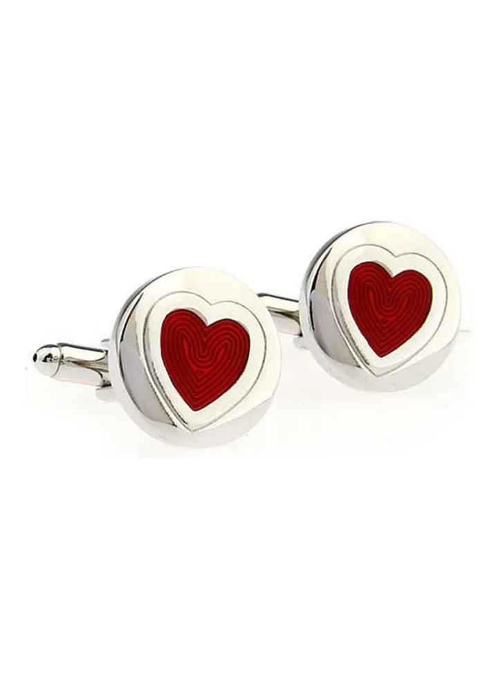 Copper Shirt Heart-Shaped Cufflinks