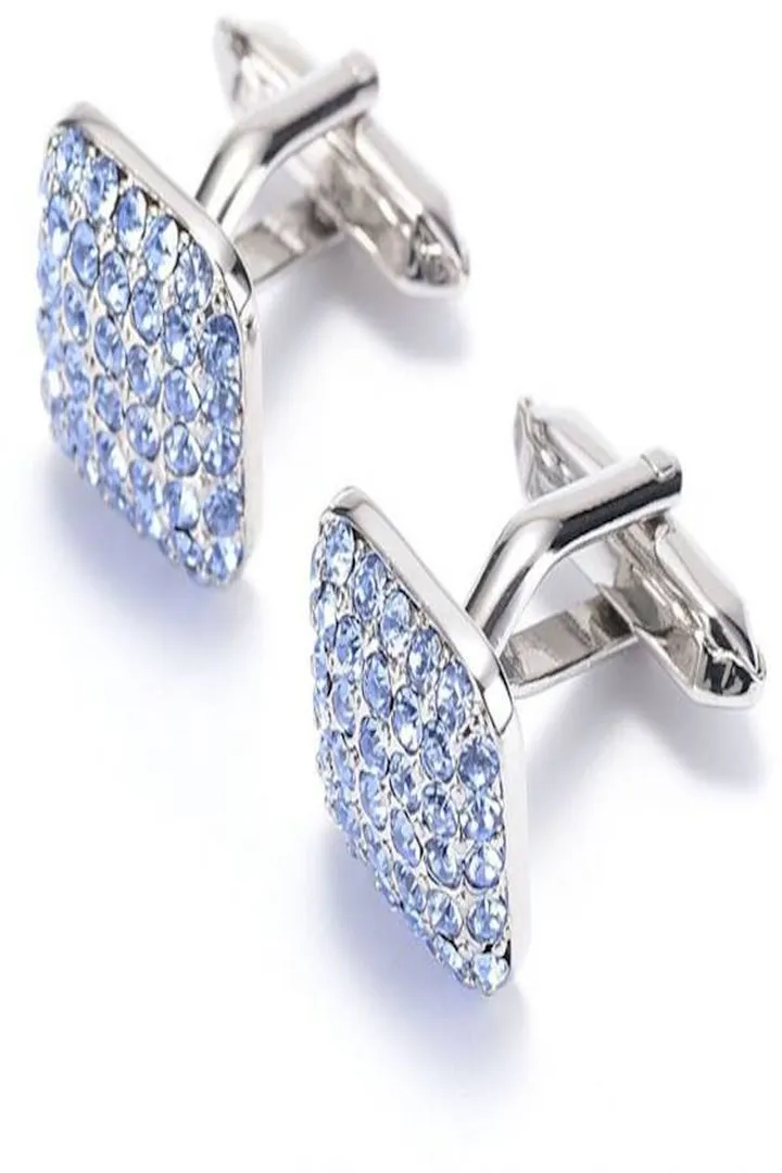 Fashion Blue crystal Cufflinks men shirt Cufflinks
