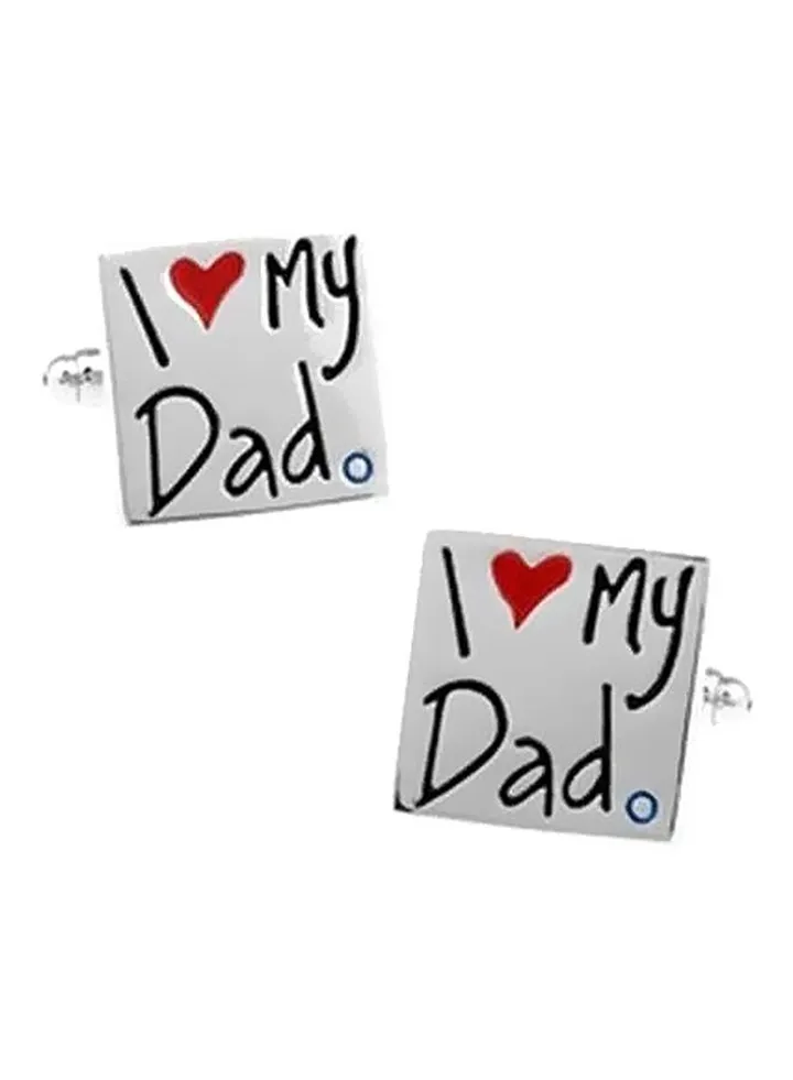 I Love My Dad Engraved Shirt Cufflinks