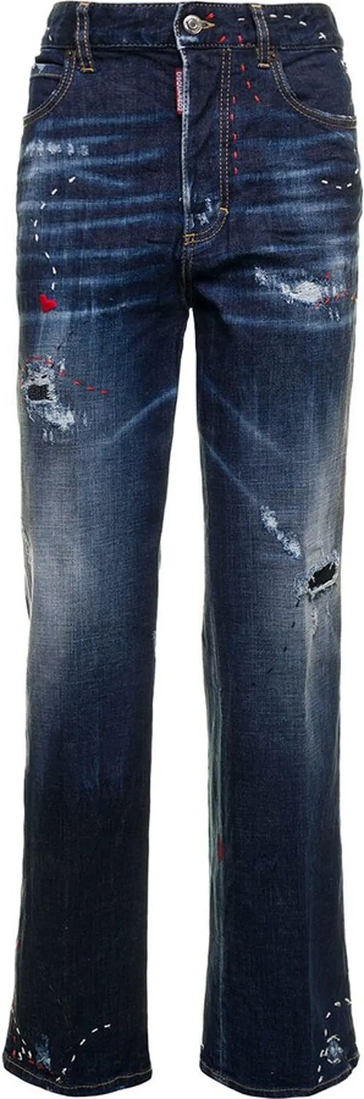 Blue Jeans Paw Paint Hearts