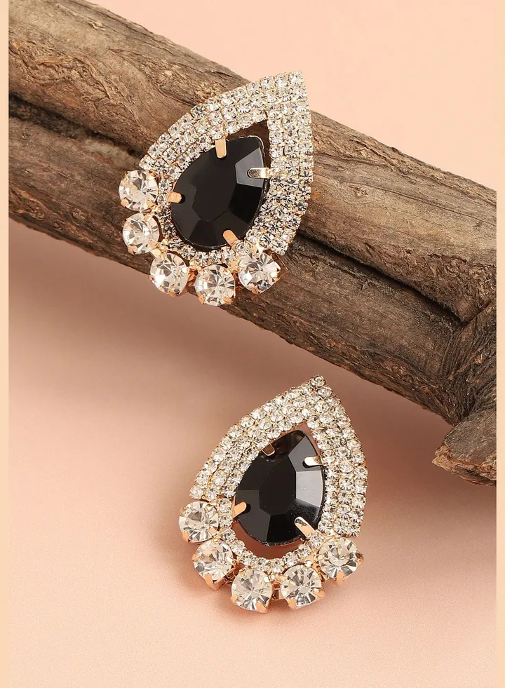 Gold Plated Designer Stone Party Stud For Women