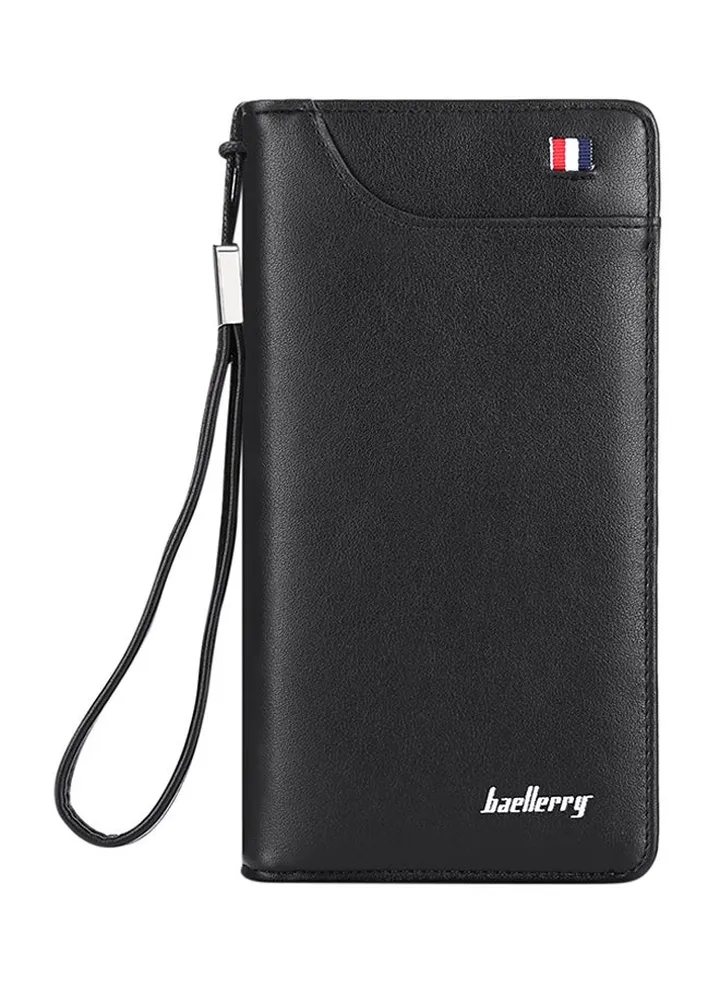 Metal Zipper Wallet Black