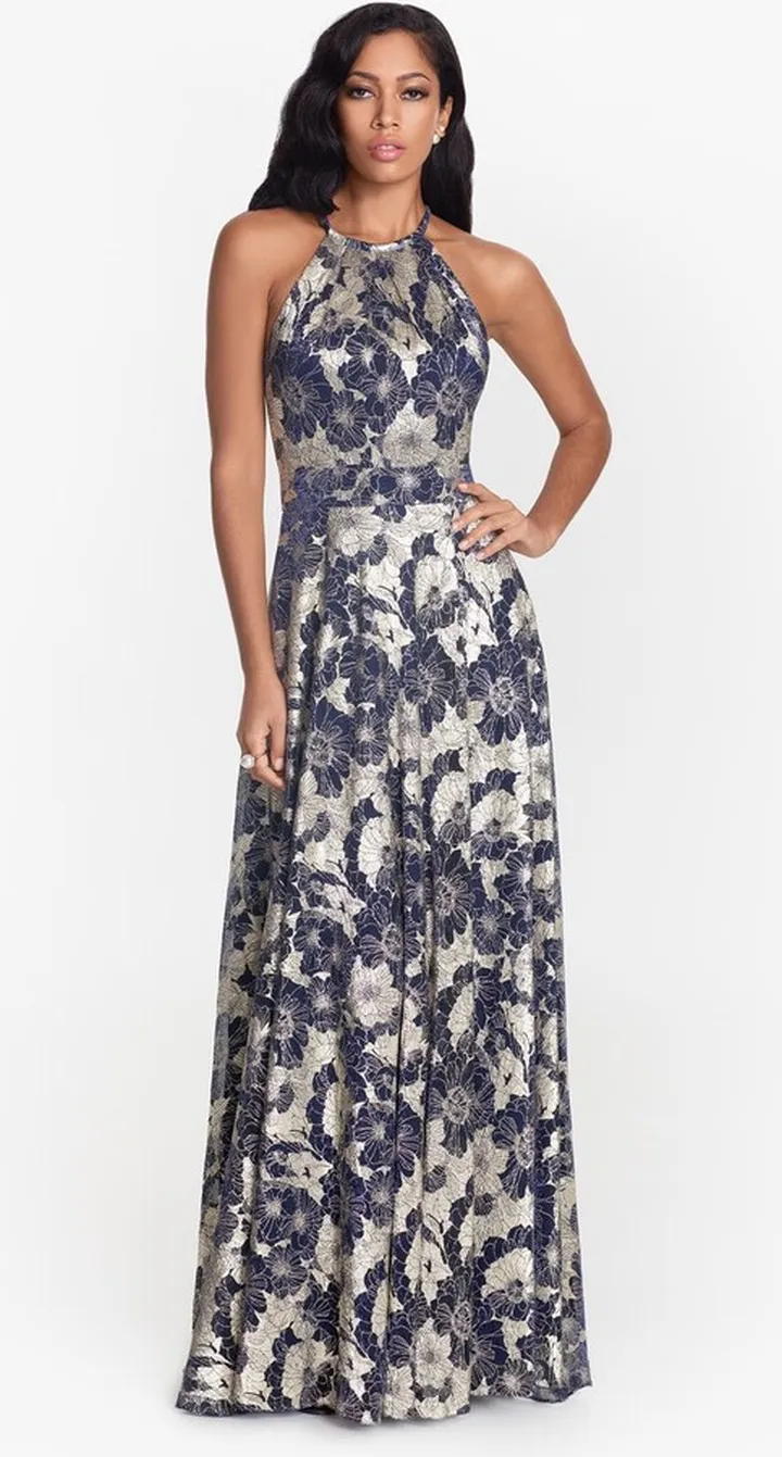 Long Halter Wrap Foil Print
