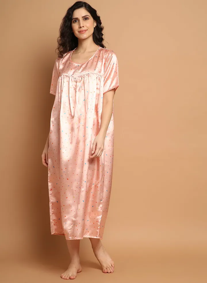 Casual Midi Nightdress Peach