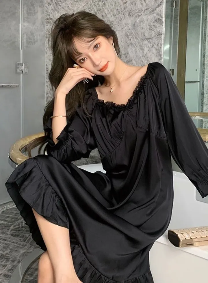 Ice silk thin loose dress pajamas