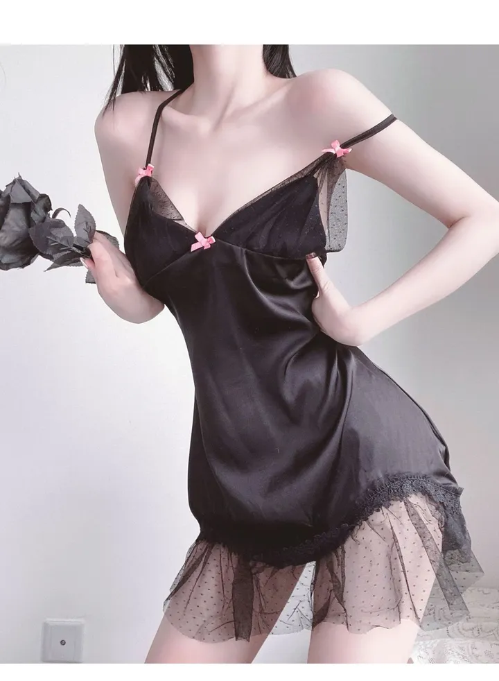 ice silk suspender nightdress