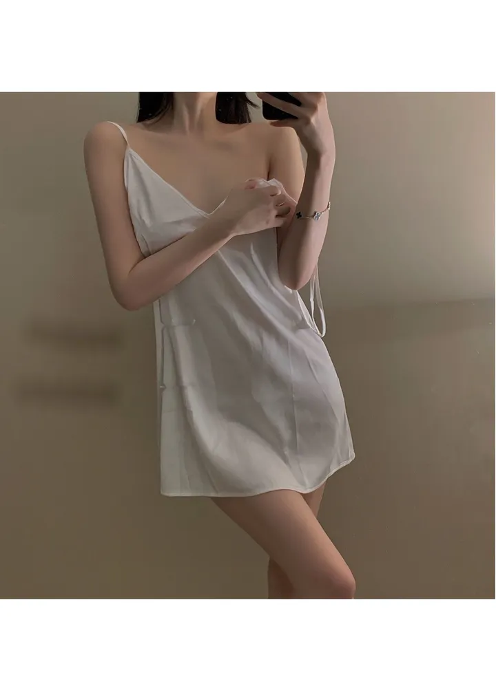 Ice silk suspender nightgown