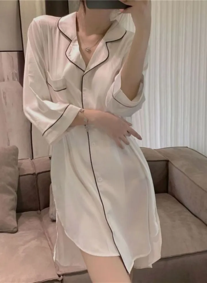 ice silk shirt nightgown