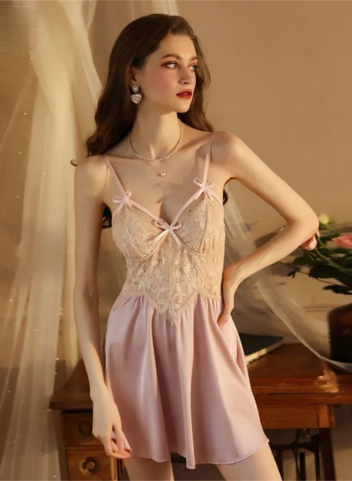 Lace satin camisole nightdress