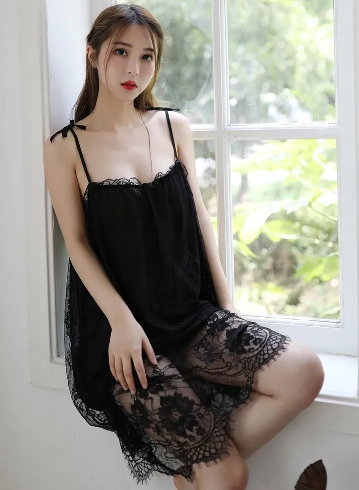 home lace suspender nightdress