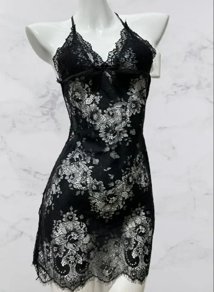 Backless Lace Detail Nightdress