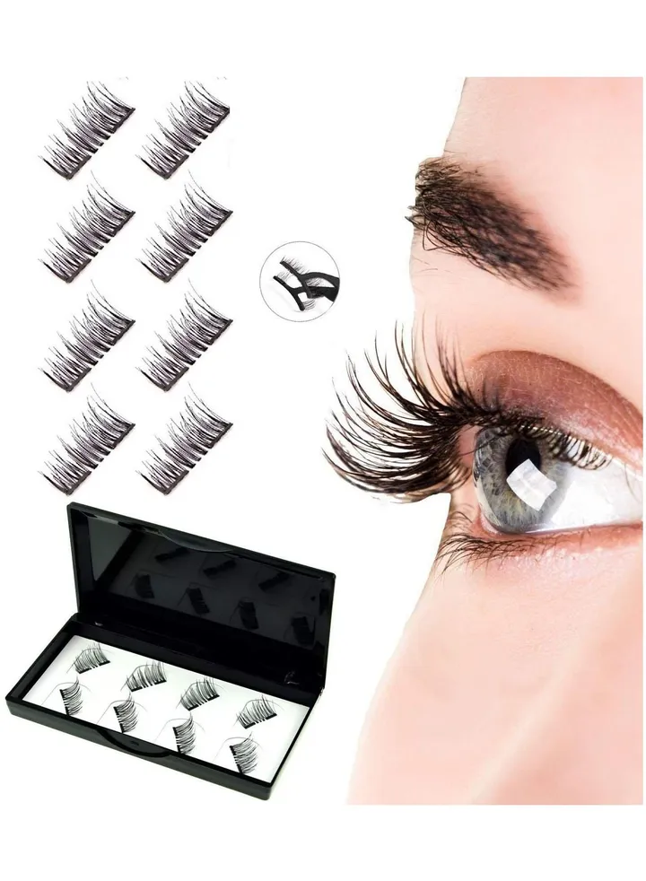 No Glue Magnetic Eyelashes ,synthetic False with Magnets Under and over Your Upper Lashes, Needed, Lightweight, Reusable, Contact Lens Friendly, Cruelty Free