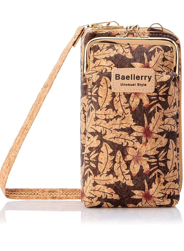 Large Faux Leather Women Wallet Zipper Design With Front Pocket And Holder Strap - Multi Color