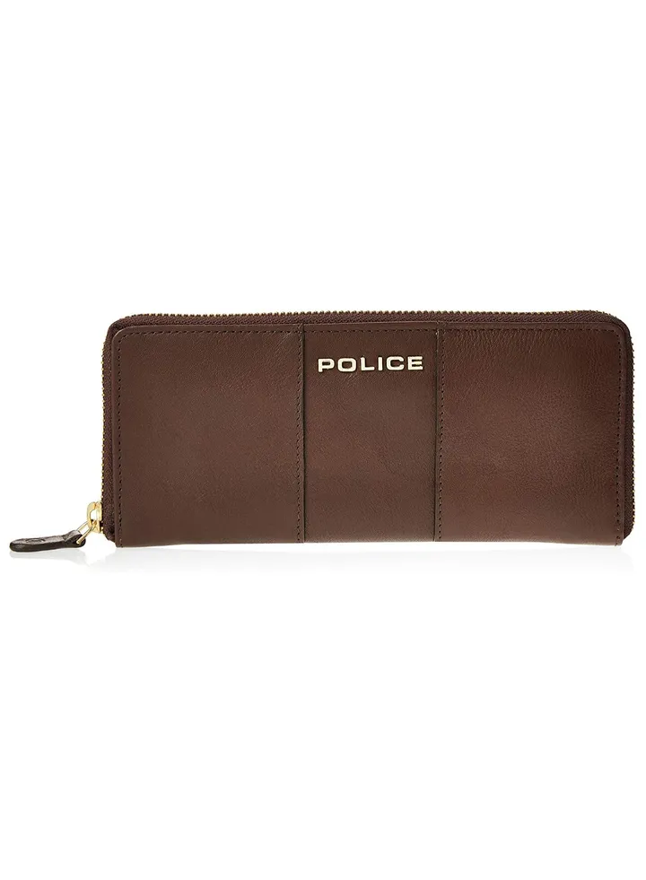 Police Aura Mens Wallet, Card Case & Money Organizer, Brown