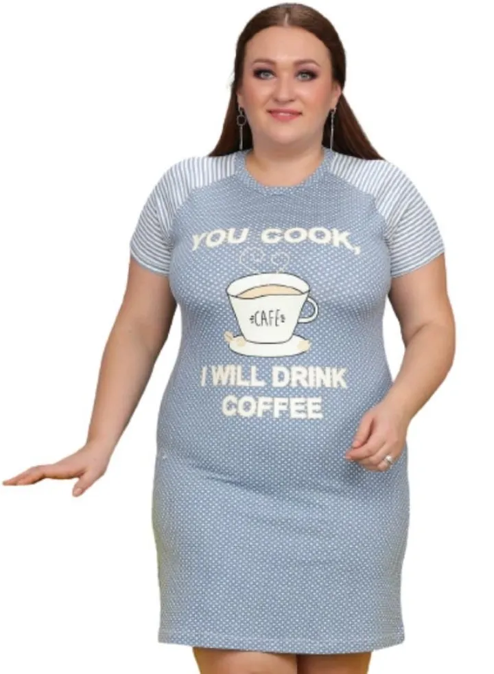 Large size cotton nightgown
