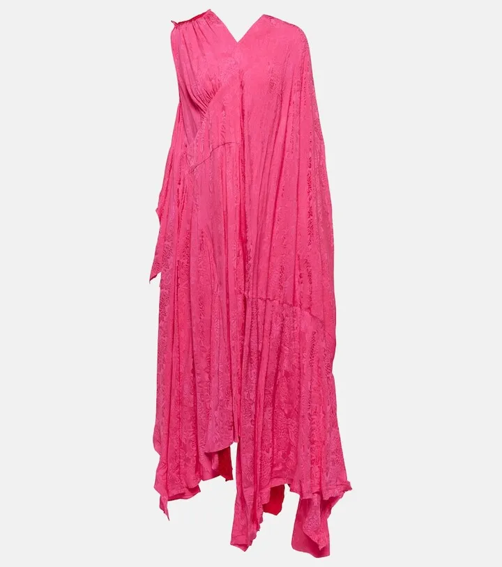 Floral jacquard midi dress