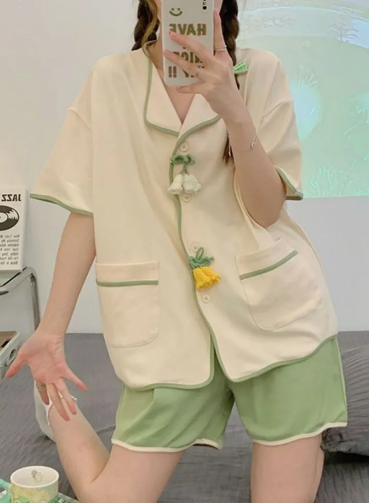 Korean version of sweet and cute cartoon home clothes