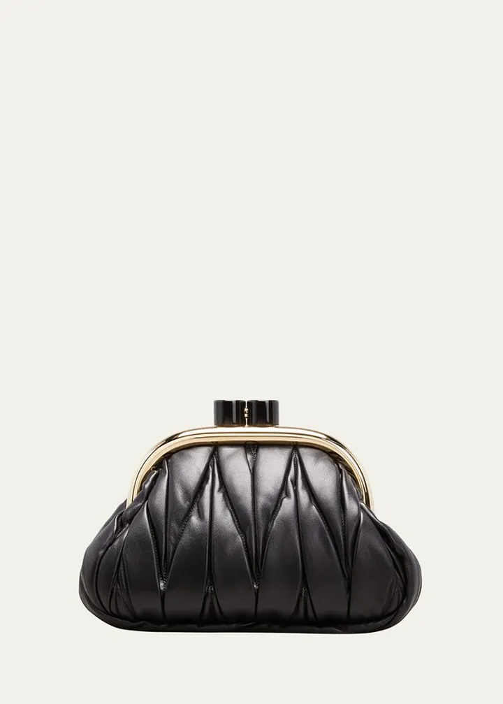 Belle Ruched Kiss-Lock Clutch Bag