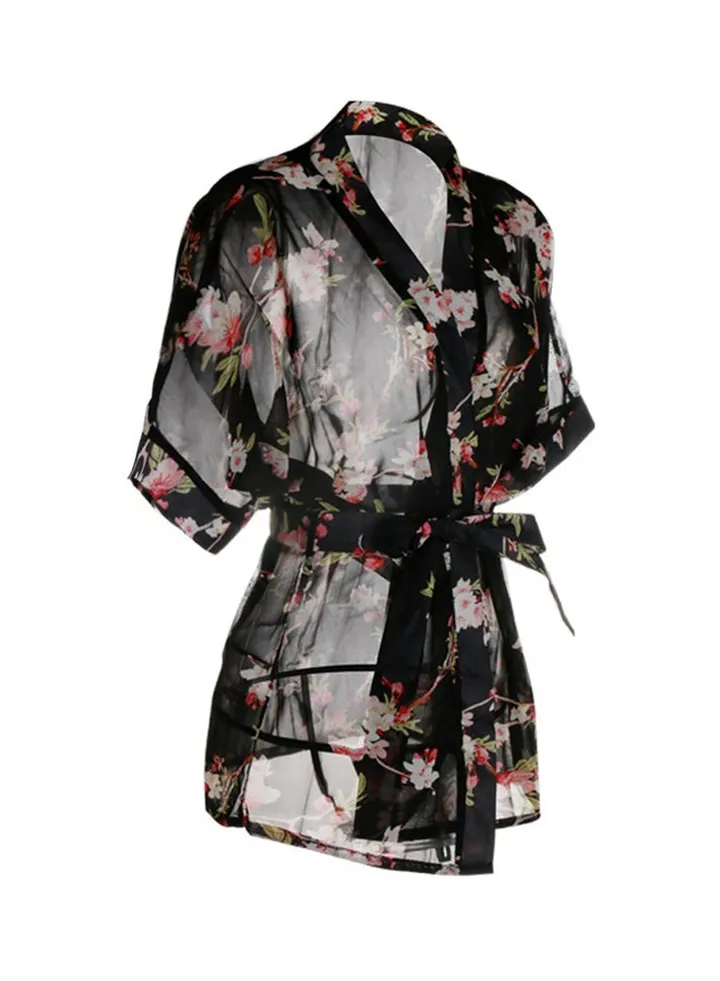 Printed Night Gown Black
