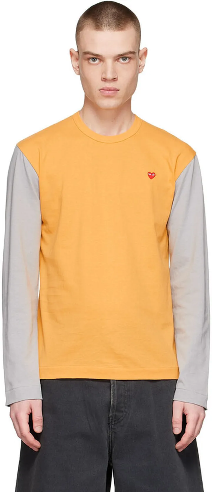 Comme des Garçons Play Yellow Cotton Long Sleeve T-Shirt