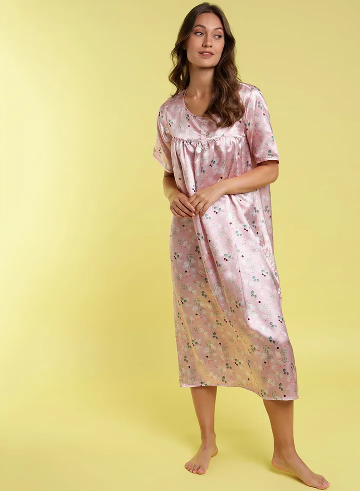 Scoop Neck Nightdress Pink
