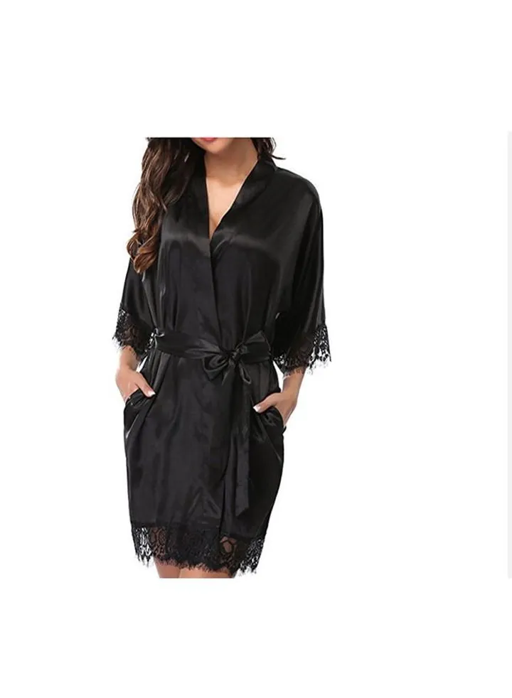 Ice Silk Pajamas Two Piece Plus Size Nightdress Loose Lace Nightdress