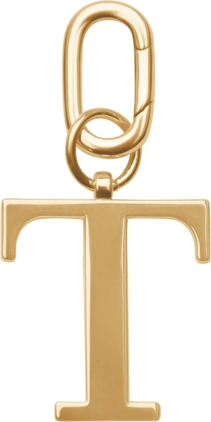 Johnny Loves Rosie - T - Gold Metal Letter Keyring