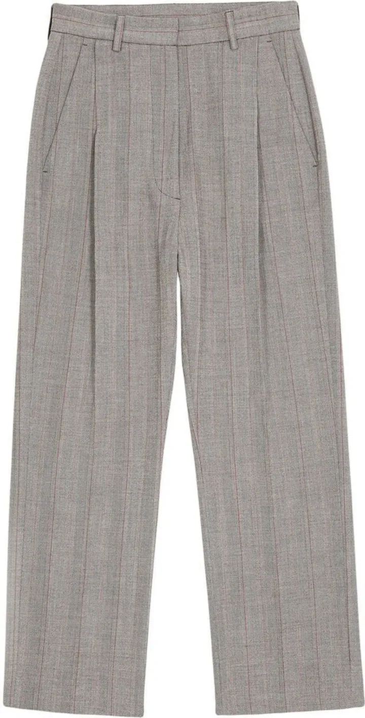 Striped Tailored Cropped Trousers