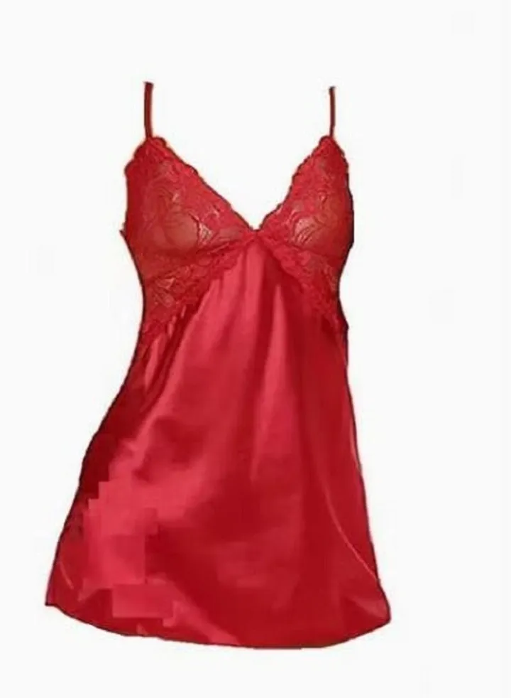 Lace Floral V-Neck Sleeveless Hollow Out Lingerie Nightdress Set