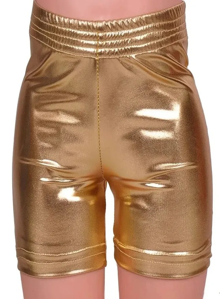 Girls disco leather shorts