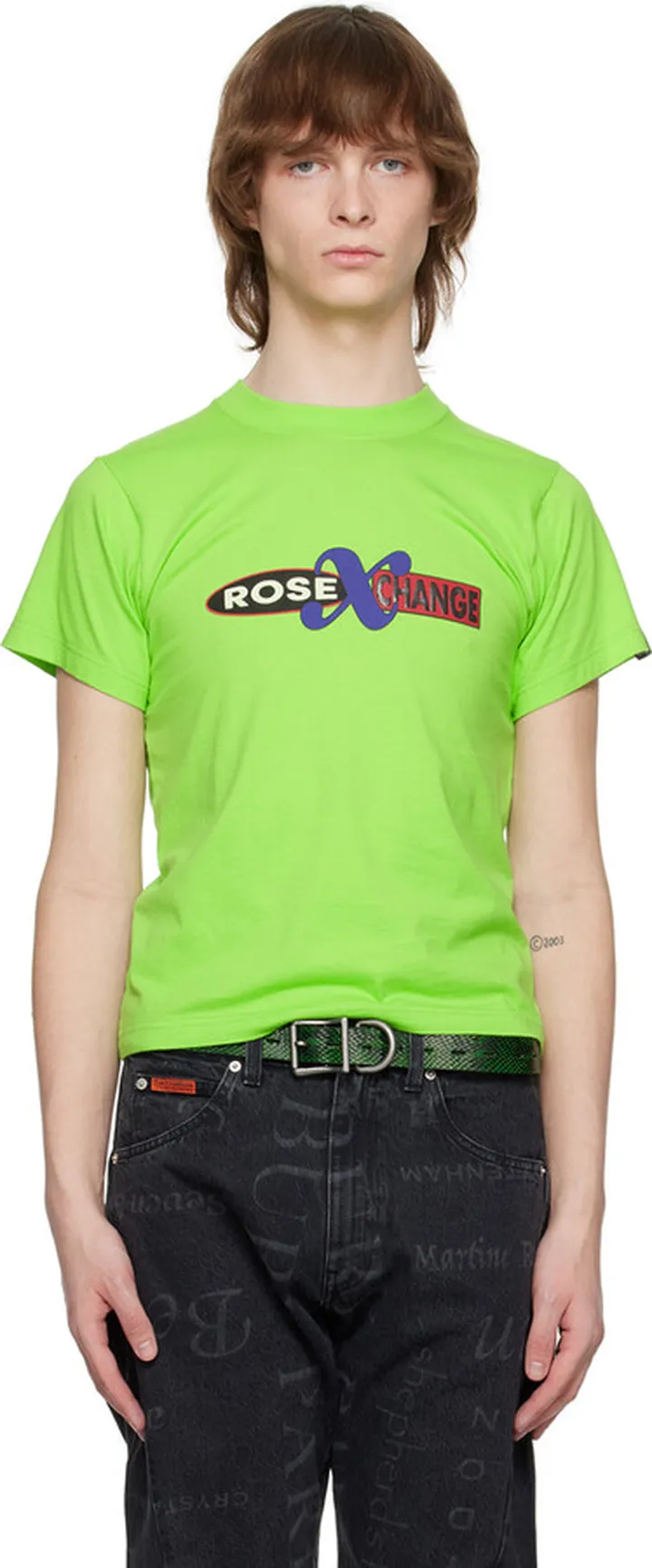 Martine Rose Green Shrunken T-Shirt