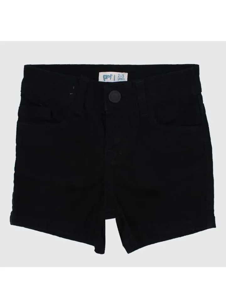 Black Gabardine Shorts
