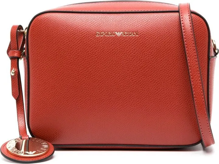 Logo-Print Grained Crossbody Bag